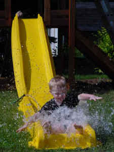 Experiencing the limits, The Ambassador prepares to disembark The PeasleSlide.